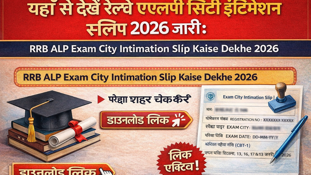RRB ALP Exam City Intimation Slip Kaise Dekhe 2026 