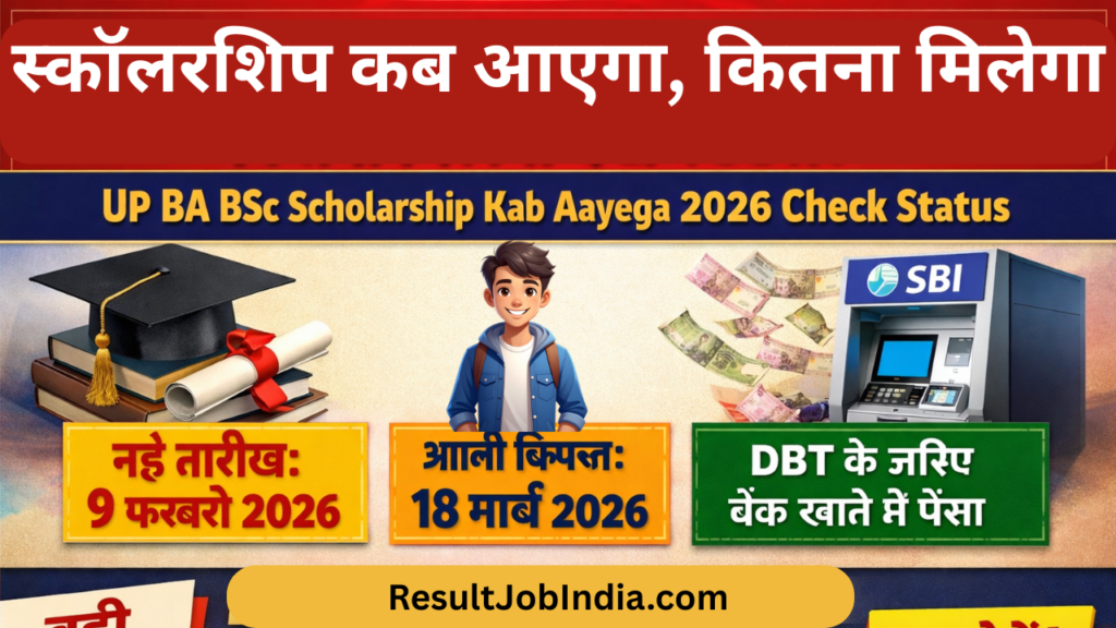 UP BA BSC Scholarship Kab aayega 2026 
